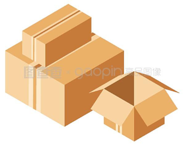 包装产品图标.包装黄箱,包装服务,运输包裹,集装箱,包装,接收包装,发送和后勤分离矢量图片.包装产品图标.包装产品图标.设计风格